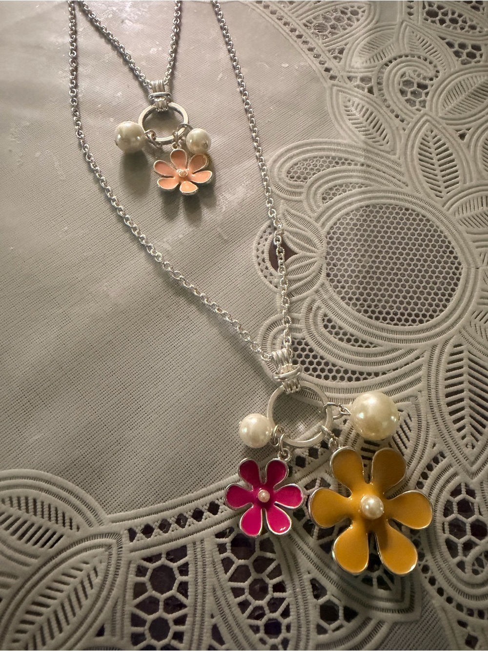 Lydell NYC two layer Flower necklace